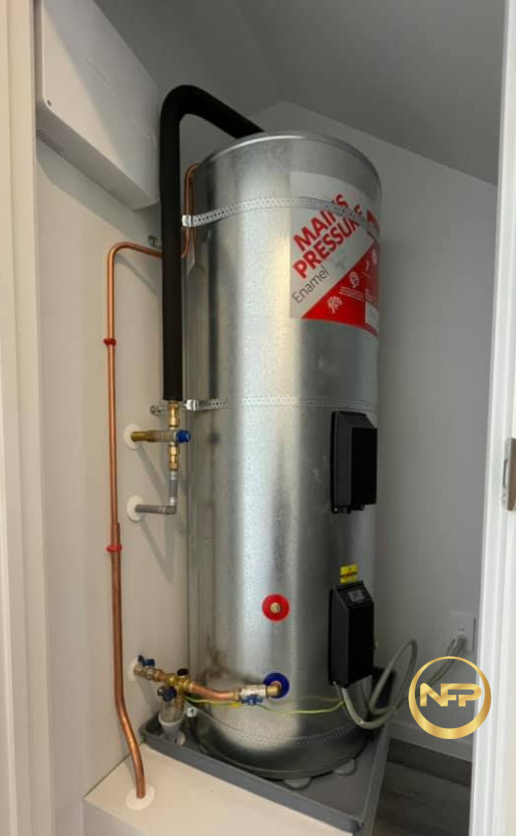 Mains pressure hot water cylinder installed by Nevflow Plumbing